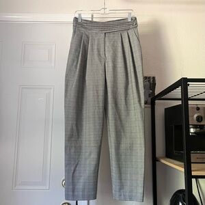 cinq a sept Gray Plaid Tailored Trousers